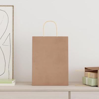 VidaXL Papieren zakken 250 st met hengsels 26x12x35 cm bruin