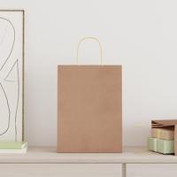 VidaXL Papieren zakken 250 st met hengsels 26x12x35 cm bruin - thumbnail