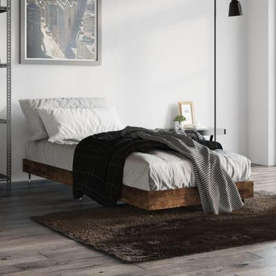 Bedframe zonder matras hout gerookt eikenkleurig 75x190 cm