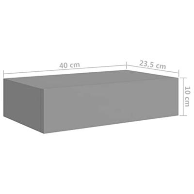 Wandschappen 2 st met lade 40x23,5x10 cm MDF grijs Wandschappen 2 st met lade 40x23,5x10 cm MDF grijs