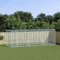 Hondenkennel voor buiten 6x2x2 m gegalvaniseerd staal zilver - thumbnail