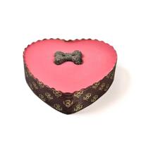 The Barking Bakery yoghurt topped pawty cake roze hart met kaars - thumbnail