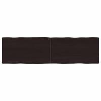 Tafelblad natuurlijke rand 180x50x(2-6)cm eikenhout donkerbruin - thumbnail