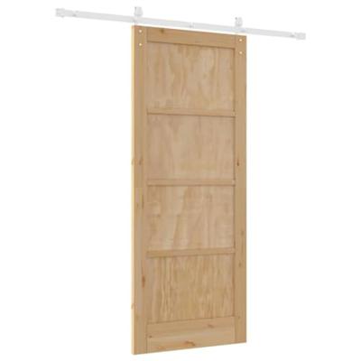 Schuifdeur met beslag 83x202 cm massief grenenhout