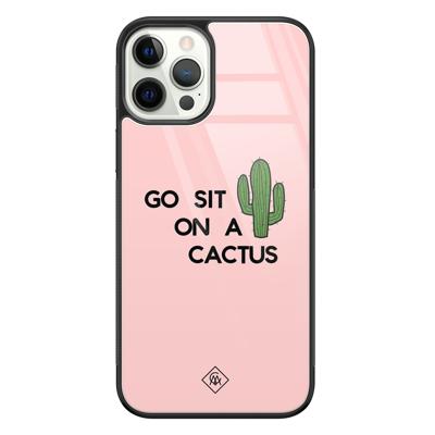 iPhone 12 Pro glazen hardcase - Go sit on a cactus