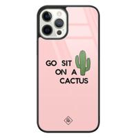 iPhone 12 Pro glazen hardcase - Go sit on a cactus - thumbnail