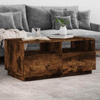 Salontafel met LED-verlichting 90x49x40 cm gerookt eikenkleurig - thumbnail
