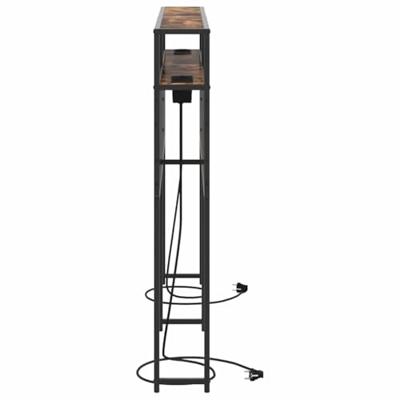 Opberghoofdbord met plank Gerookt eiken 120 cm Bewerkt hout