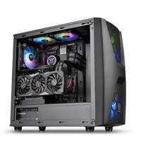 Thermaltake Commander C34 TG Midi-tower PC-behuizing, Gaming-behuizing Zwart 2 voorgeïnstalleerde LED-ventilators, 1 voorgeïnstalleerde ventilator, - thumbnail