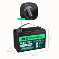 Green Cell Cube LifePO4 accu 100 Ah 12,8 V (1280 Wh) – lithium-ijzerfosfaatbatterij voor campers, boten, zonne-installaties, off-grid-systemen, met BMS, licht en veilig - thumbnail