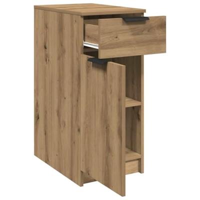 Bureaukast 33x50x75 cm bewerkt hout artisanaal eikenkleurig