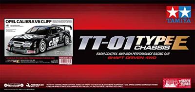 Tamiya 1:10 RC auto Elektro Racewagen Opel Calibra V6 Cliff Zwart Brushed 4WD Bouwpakket