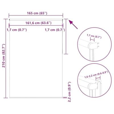 Rolgordijn verduisterend 165x210 cm stofbreedte 161,6 cm