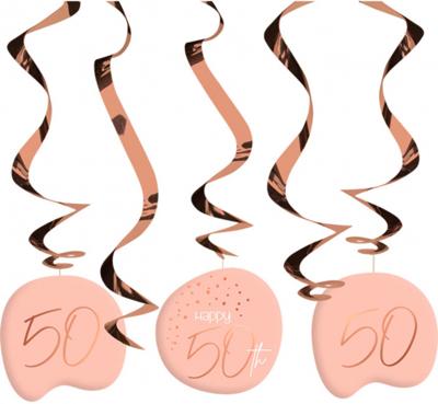 Hangdecoratie Elegant Blush 50 jaar - 5 Stuks