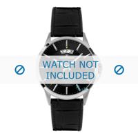 Jacques Lemans horlogeband 1-1540A Leder Zwart + zwart stiksel - thumbnail