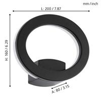 EGLO EMOLLIO Buitengebruik muurverlichting Antraciet SMD LED Module LED 10 W A+ - thumbnail