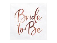Bride To Be Servetten Wit Rose Gold - 20 stuks - thumbnail