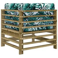 Hoekbanken 2 st met kussens gempregneerd grenenhout - thumbnail