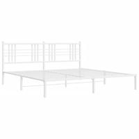 Bedframe met hoofdbord metaal wit 183x213 cm - thumbnail