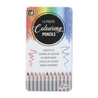 Grafix 12 kleurpotloden in blik - thumbnail