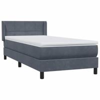 Boxspring met matras fluweel donkergrijs 90x220 cm - thumbnail