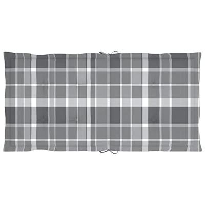 VidaXL Tuinstoelkussens 4 st 100x50x3 cm oxford stof ruitpatroon grijs
