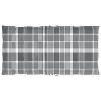 VidaXL Tuinstoelkussens 4 st 100x50x3 cm oxford stof ruitpatroon grijs - thumbnail
