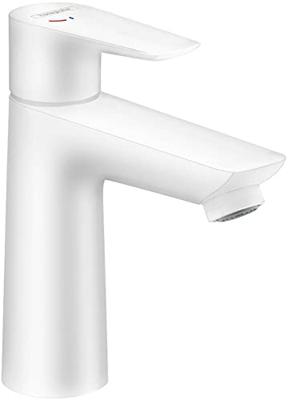 Wastafelmengkraan Talis E HansGrohe 110 Eengreeps CoolStart met Trekwaste Mat Wit