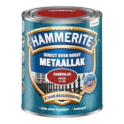 Hammerite Metaallak Hamerslag | Rood | H140 | 750ml - 5093556