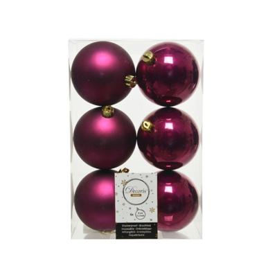 6 onbreekbare kerstballen magnolia 8 cm