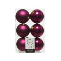 6 onbreekbare kerstballen magnolia 8 cm - thumbnail