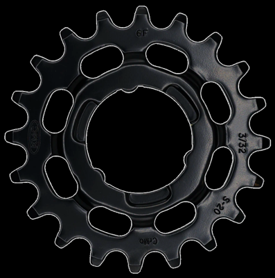 Tandwiel KMC Voor Shimano 20T O-MO Staal 3/32 inch - Zwart Tandwiel KMC Voor Shimano 20T O-MO Staal 3/32 inch - Zwart