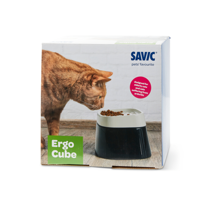 Savic ergo cube voerbak creme / zwart Savic ergo cube voerbak creme / zwart