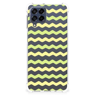 Samsung Galaxy M53 Doorzichtige Silicone Hoesje Waves Yellow Samsung Galaxy M53 Doorzichtige Silicone Hoesje Waves Yellow
