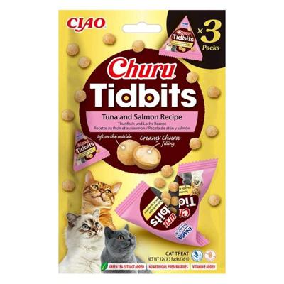 INABA Churu Tidbits Tuna with salmon - Kattensnoepje - 3x12g