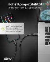 Wentronic Goobay USB 2.0 kabel USB-C naar USB A, zwart, 0,5 m - geschikt voor apparaten met USB-C aansluiting (55467) - thumbnail