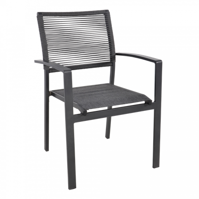 Vito stapelbare tuinstoel met rope antraciet