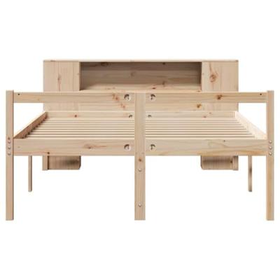 Bed met boekenkast zonder matras massief grenenhout 140x190 cm