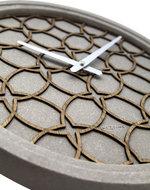 NeXtime ne-3212br wandklok dia. 39.5 cm, polyresin/hout, grijs - thumbnail