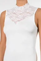 Dames Kanten Top - Blazershirt - Met Hoge hals - Dames kanten mouwloos ondershirt zonder mouwen - thumbnail