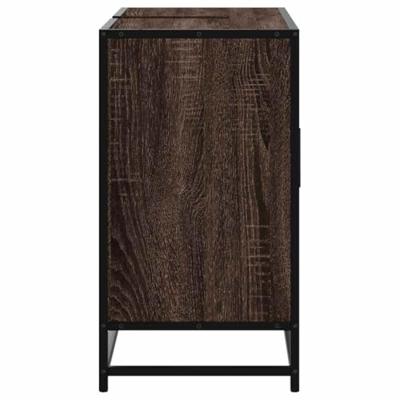 Wastafelkast 80x33x60 cm bewerkt hout bruin eikenkleurig