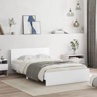 Bedframe met hoofdeinde en LED wit 135x190 cm - thumbnail