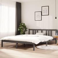 Bedframe massief hout grijs 150x200 cm - thumbnail