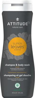 Attitude Shampoo & Body Wash 2-in-1 Sport Ginseng & Grape Seed Oil