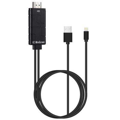 MiraScreen LD10 8-pins naar HDMI USB Smart Converter 1080P HDTV digitale AV kabel lengte: ongeveer 1.8 m voor iPhone X / 8 Plus / 7 Plus / 8 / 7 / 6