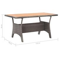 Tuintafel 120x70x66 cm massief acaciahout grijs - thumbnail