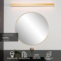 Lucide ALEXA - Wandlamp Badkamer - LED - 1x13W 2700K - IP44 - Mat Goud / Messing - thumbnail