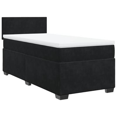 Boxspring met matras fluweel zwart 120x200 cm - thumbnail