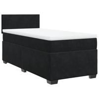 Boxspring met matras fluweel zwart 160x200 cm - thumbnail