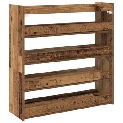 VidaXL Schoenenrek 80x25x81 cm bewerkt hout oud houtkleurig